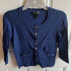 White House Black Market Blue Cardigan size Small